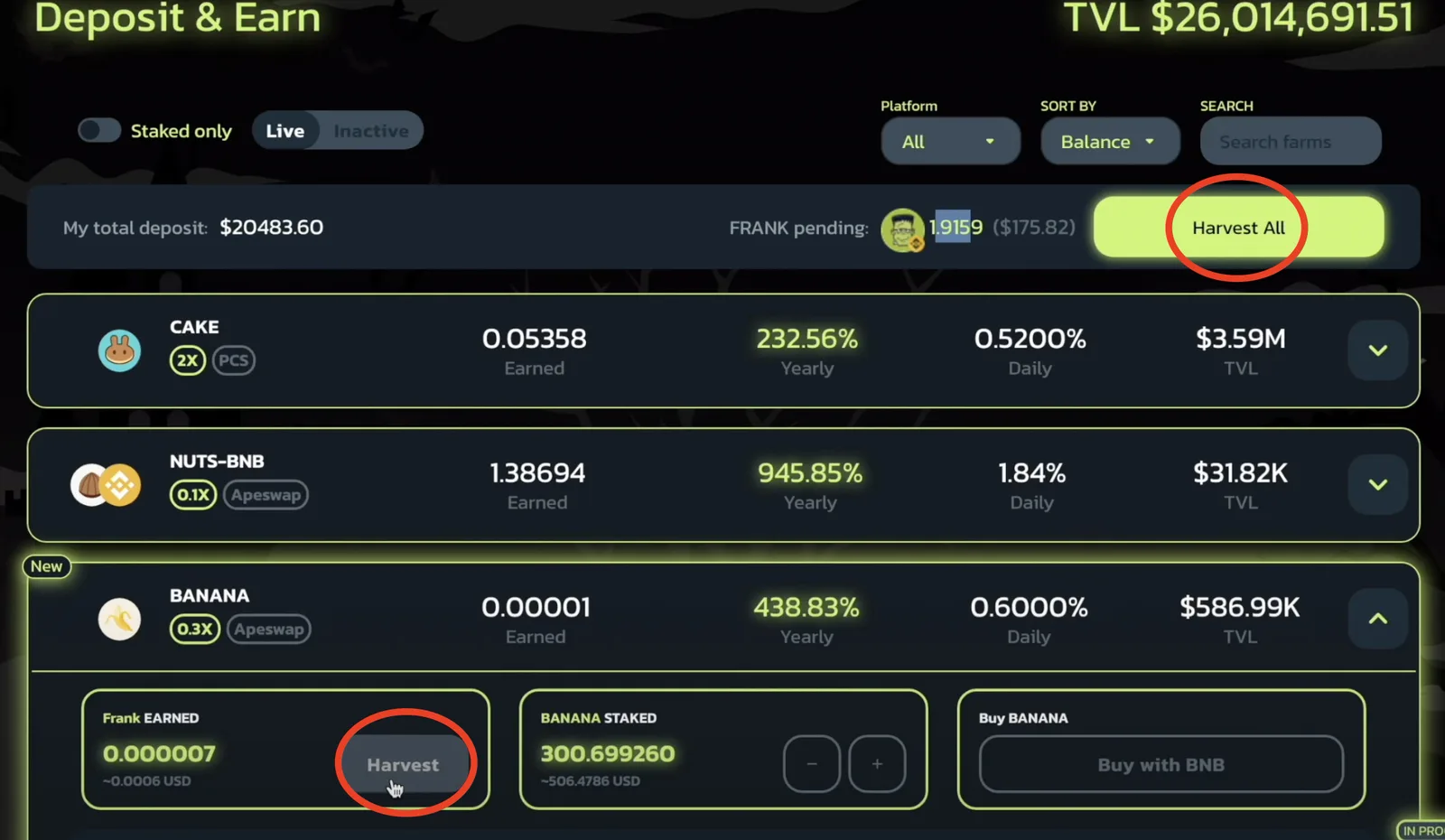 【DeFi】Frankensteinの紹介！Swamp似のVaults・使い方・注意事項とTipsなどなど徹底解説の説明画像