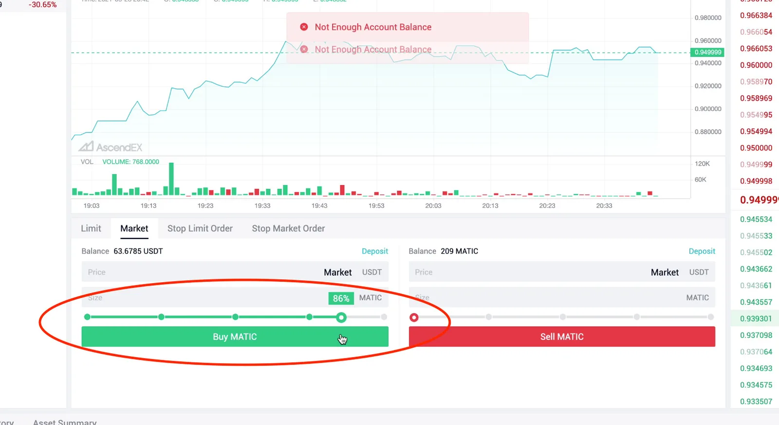 【CEX】AscendEXの使い方！Matic（Polygon）の直接送金・BSC（BEP20）からの入金・出金が可能な取引所！の説明画像