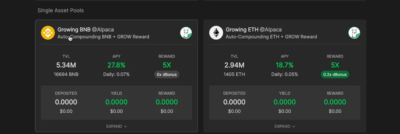 【BSC】Growing.fiの紹介！資産管理ツールとファームを兼ね備えたハイブリッドプロトコル【DeFi】の説明画像
