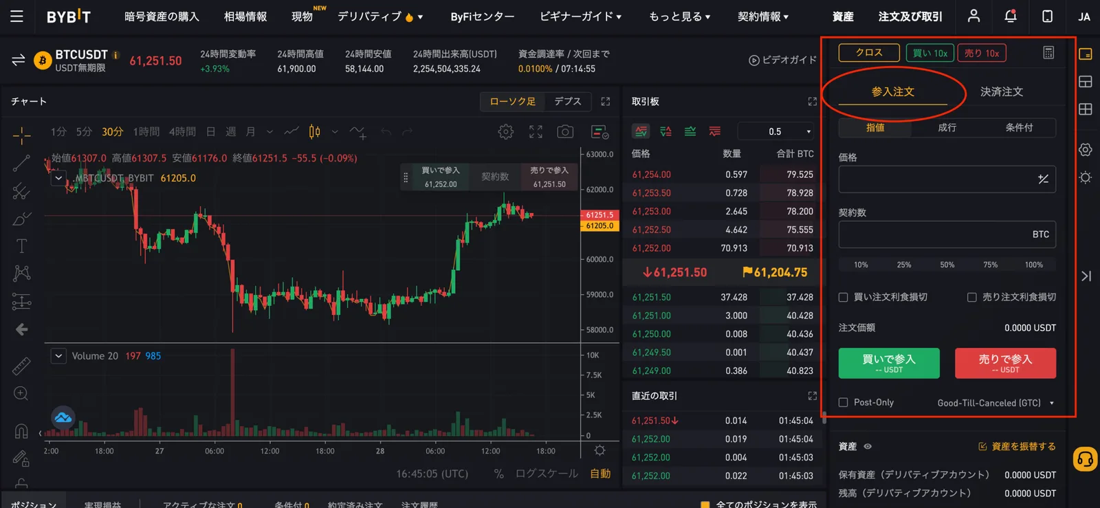 Bybit(バイビット)で両建てする方法についてわかりやすく解説します。【インバース無期限・USDT無期限】の説明画像