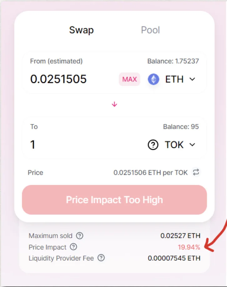【DeFi】流動性とは？Price impact too high・スリッページ・フロントラン（frontrun）について徹底解説【仮想通貨】の説明画像