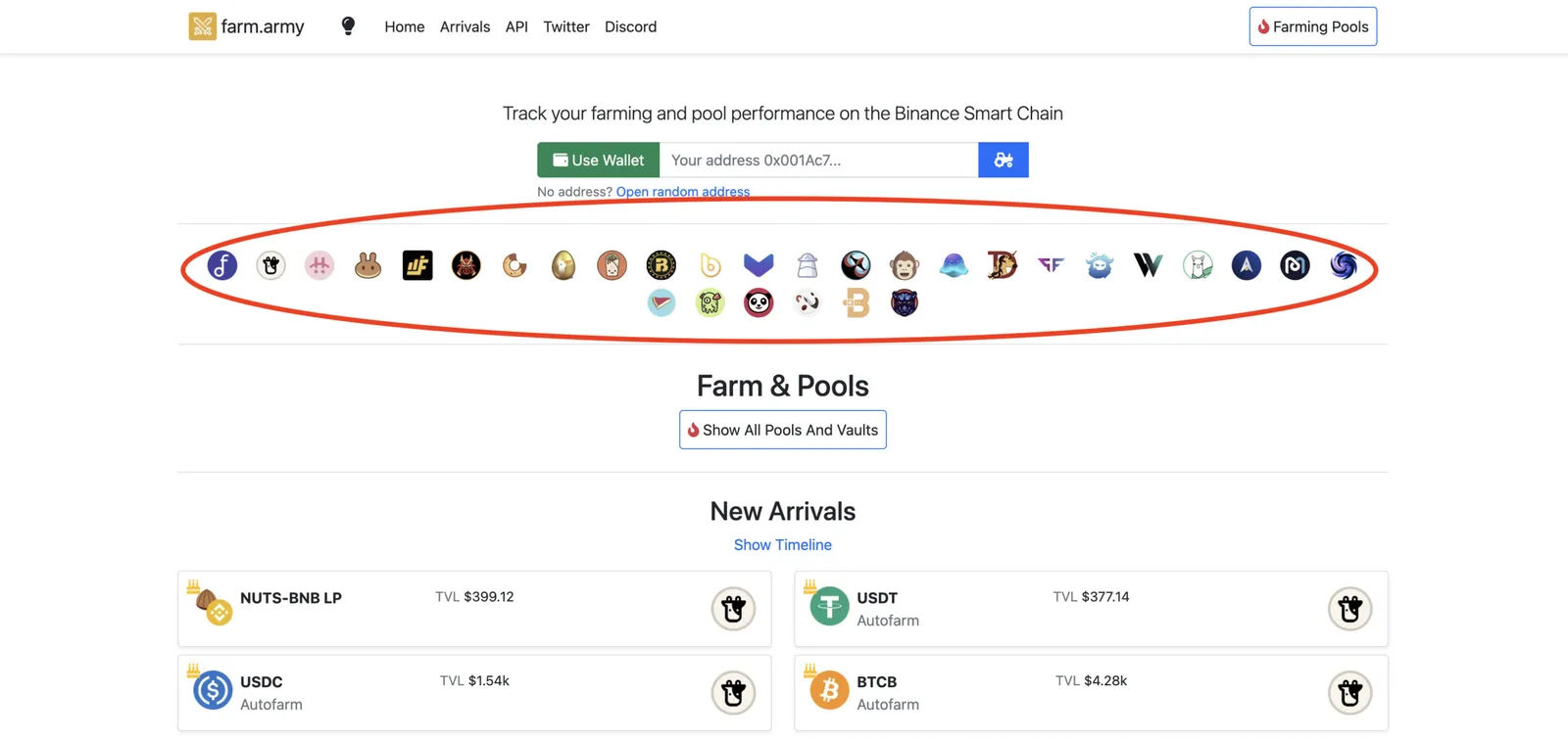 【DeFi】farm.armyの紹介！LPの詳細・トークン別の運用先検索などができるツールを解説の説明画像